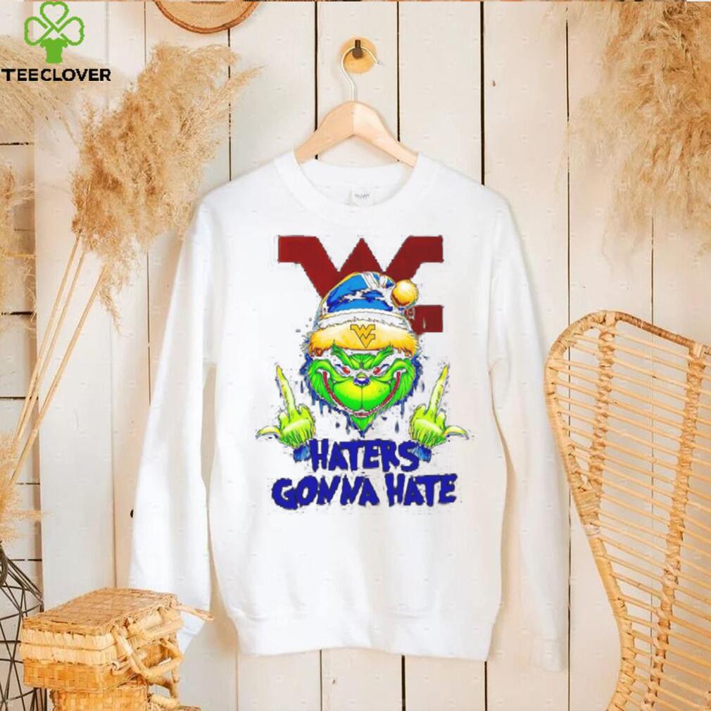 West Virginia Mountaineers Grinch middle finger haters gonna hate shirt West Virginia Mountaineers Grinch middle finger haters gonna hate shirt