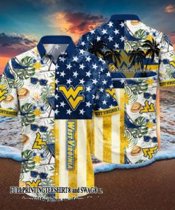 West Virginia Mountaineers NCAA Flower For Fans Full Printed Hawaii Shirt And Tshirt
