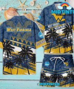 West Virginia Mountaineers NCAA Pattern Personalized Hawaiian Set