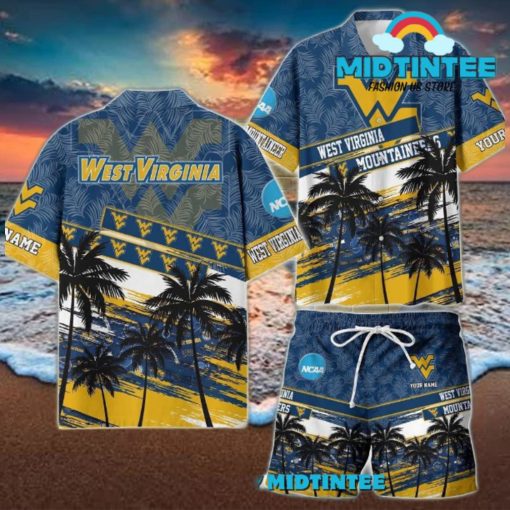 West Virginia Mountaineers NCAA Pattern Personalized Hawaiian Set