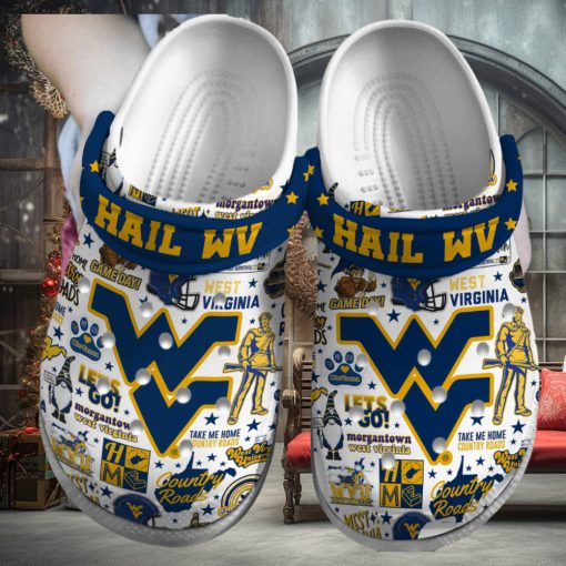 West Virginia Mountaineers NCAA Sport Crocs Crocband Clogs Shoes Comfortable For Men Women and Kids – Footwearelite Exclusive