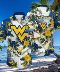 West Virginia Mountaineers NCAA2 Aloha Tropical Flower Hawaiian Shirt Football Fans Shirt
