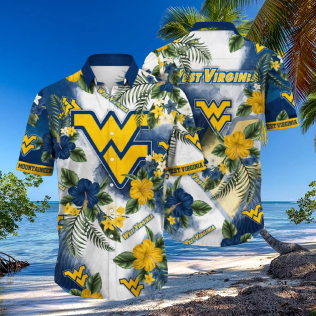 West Virginia Mountaineers NCAA2 Aloha Tropical Flower Hawaiian Shirt Football Fans Shirt West Virginia Mountaineers NCAA2 Aloha Tropical Flower Hawaiian Shirt Football Fans Shirt
