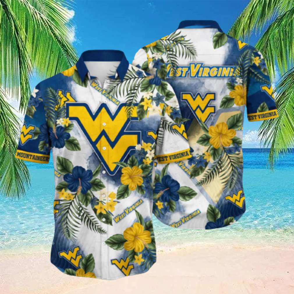 West Virginia Mountaineers NCAA2 Aloha Tropical Flower Hawaiian Shirt Football Fans Shirt West Virginia Mountaineers NCAA2 Aloha Tropical Flower Hawaiian Shirt Football Fans Shirt