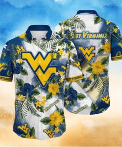 West Virginia Mountaineers NCAA2 Aloha Tropical Flower Hawaiian Shirt Football Fans Shirt