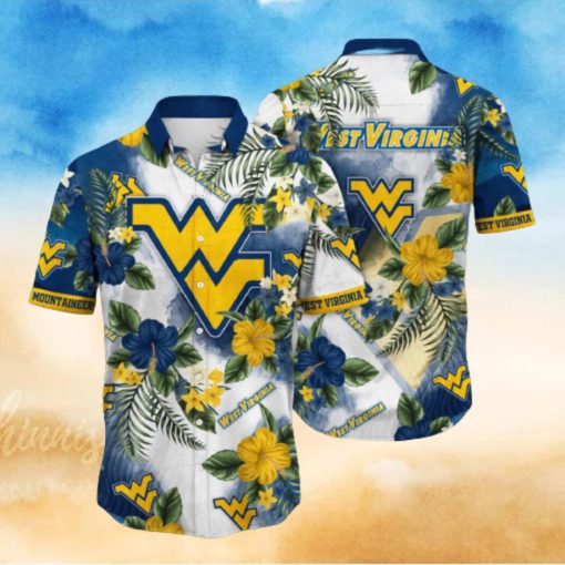 West Virginia Mountaineers NCAA2 Aloha Tropical Flower Hawaiian Shirt Football Fans Shirt
