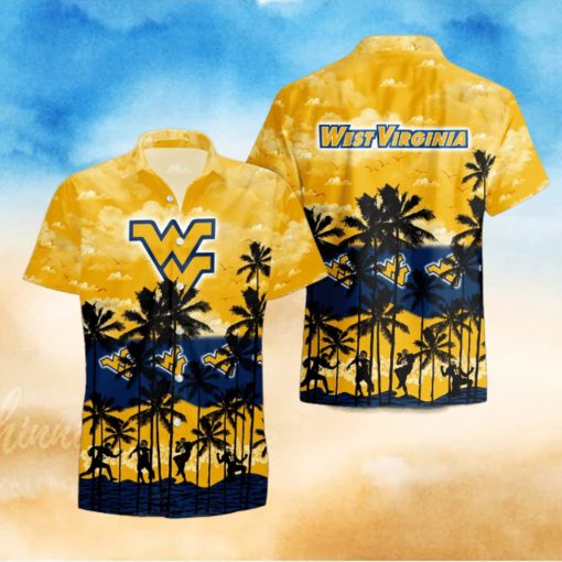 West Virginia Mountaineers Palms Tree Hawaiian Shirt