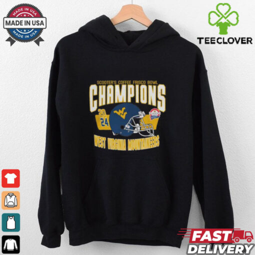 West Virginia Mountaineers Scooter’s Coffee Frisco Bowl Champions 2024 Helmet T Shirt