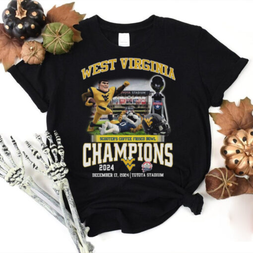 West Virginia Mountaineers Scooters Coffee Frisco Bowl Champions 2024 T Shirt