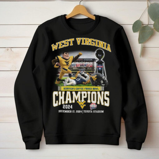West Virginia Mountaineers Scooters Coffee Frisco Bowl Champions 2024 T Shirt