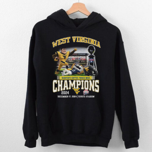 West Virginia Mountaineers Scooters Coffee Frisco Bowl Champions 2024 T Shirt