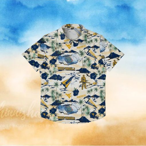 West Virginia Mountaineers Thematic Stadium Print Hawaiian Shirt