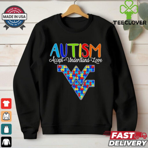 West Virginia Mountaineers autism accept understand love shirt