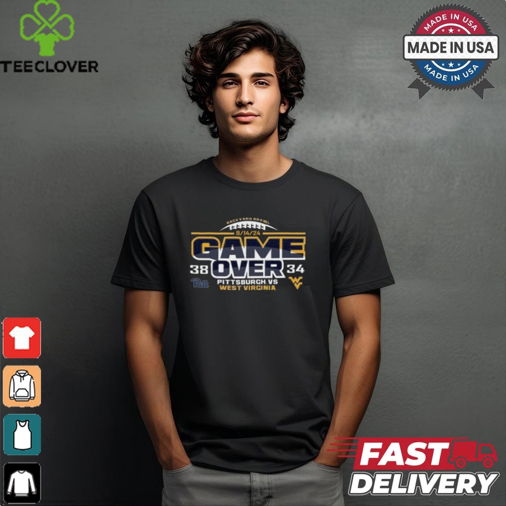 West Virginia Mountaineers vs. Pitt Panthers 2024 Backyard Brawl Football Score Shirt West Virginia Mountaineers vs. Pitt Panthers 2024 Backyard Brawl Football Score Shirt