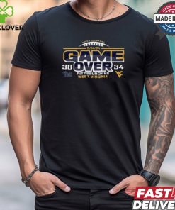 West Virginia Mountaineers vs. Pitt Panthers 2024 Backyard Brawl Football Score Shirt