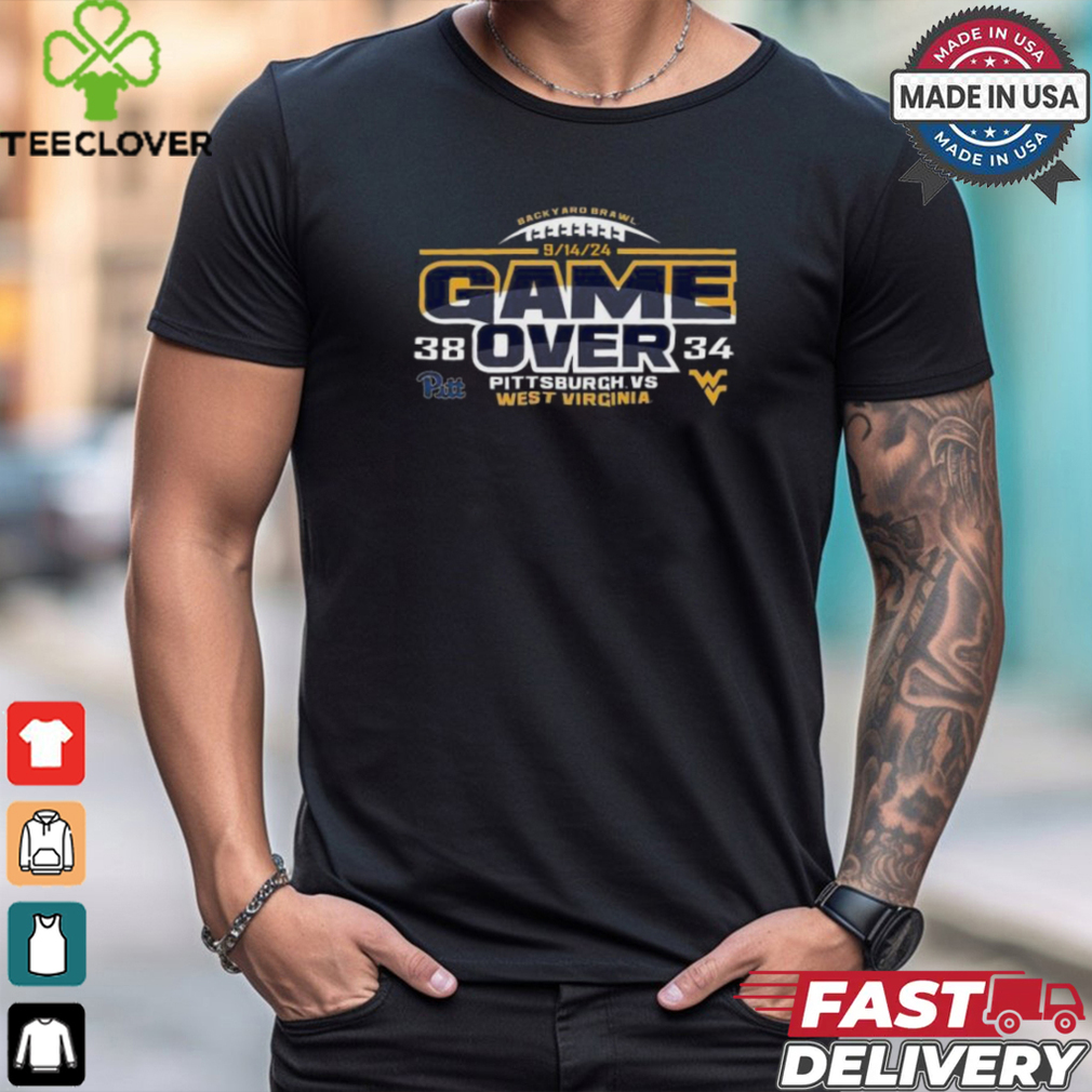 West Virginia Mountaineers vs. Pitt Panthers 2024 Backyard Brawl Football Score Shirt West Virginia Mountaineers vs. Pitt Panthers 2024 Backyard Brawl Football Score Shirt