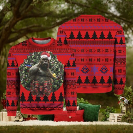 Western Gorilla King Kong Christmas Sweater