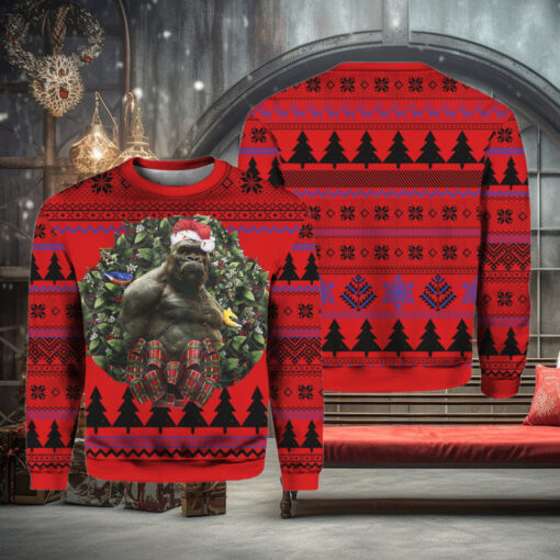 Western Gorilla King Kong Christmas Sweater