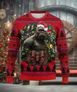 Western Gorilla King Kong Ugly Christmas Sweater
