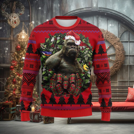 Western Gorilla King Kong Ugly Christmas Sweater