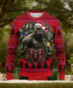 Western Gorilla King Kong Ugly Christmas Sweater