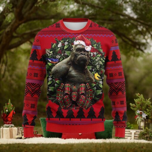 Western Gorilla King Kong Ugly Christmas Sweater