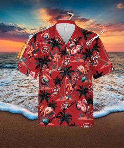 Western Kentucky Hilltoppers Coconut Tree Island Flamingo Play Football Hawaiian Shirt All Over Print For Men Women