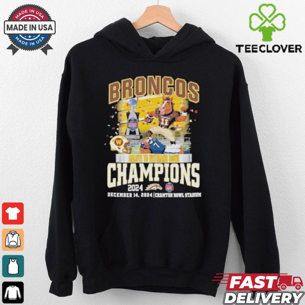Western Michigan Broncos Football Salute To Veterans Bowl Champions 2024 Shirt Western Michigan Broncos Football Salute To Veterans Bowl Champions 2024 Shirt