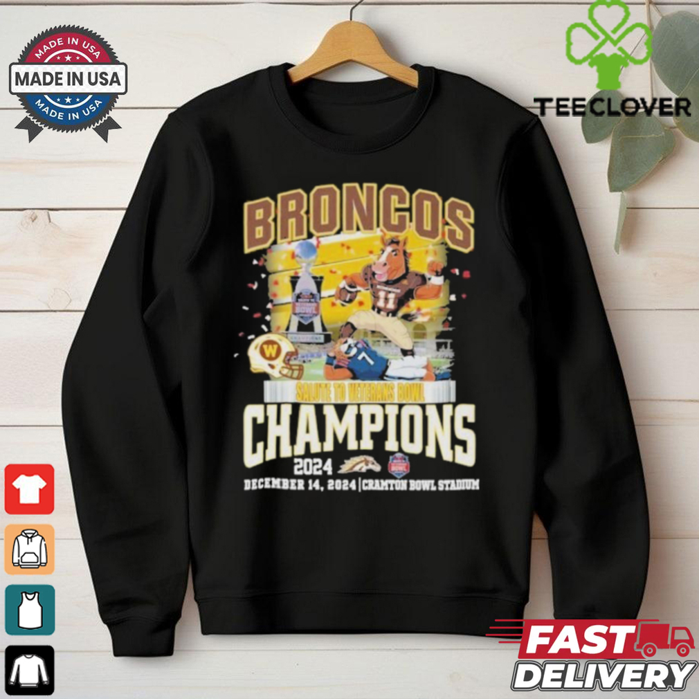 Western Michigan Broncos Football Salute To Veterans Bowl Champions 2024 Shirt Western Michigan Broncos Football Salute To Veterans Bowl Champions 2024 Shirt