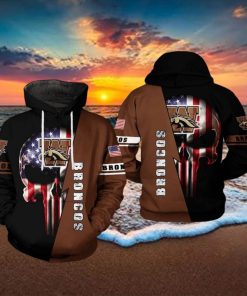 Western Michigan Broncos NCAA US Flag Skull 3D Printed Hoodie