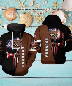 Western Michigan Broncos NCAA US Flag Skull 3D Printed Hoodie