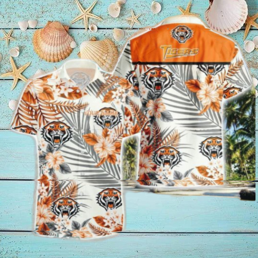 Wests Tigers NRL Combo Hawaiian Shirt And Shorts Personalized Gift Tropical Flower For Fans Wests Tigers NRL Combo Hawaiian Shirt And Shorts Personalized Gift Tropical Flower For Fans