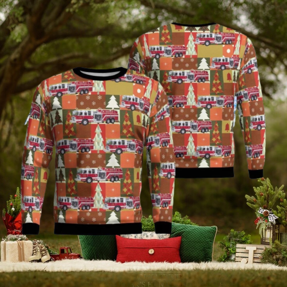 Wetmore, Michigan, Munising Township Fire Department Aop Christmas Ugly Sweater 3D Wetmore, Michigan, Munising Township Fire Department Aop Christmas Ugly Sweater 3D