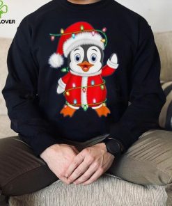 Penguin Lover Xmas Lighting Santa Penguin Christmas Shirt