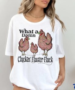 What A Damn Cluckin Fluster Fluck Christmas Lights Shirt