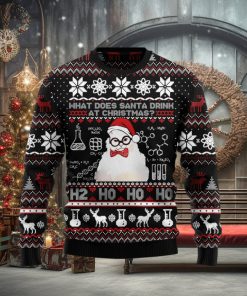 What Does Santa Drink At Christmas Cute Cat Ugly Christmas Sweater