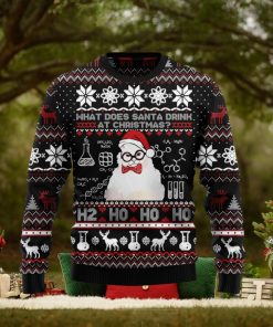 What Does Santa Drink At Christmas Cute Cat Ugly Christmas Sweater