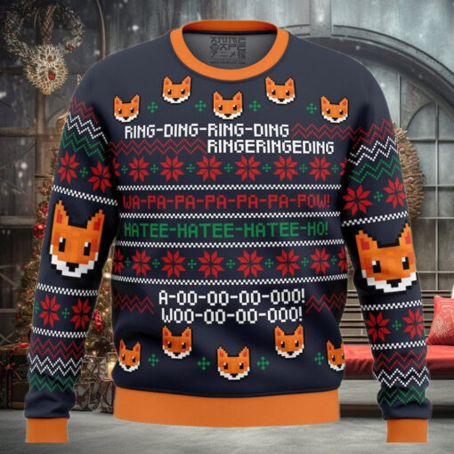 What Does the Fox Say Christmas Sweater, Funny Holiday Sweater, Meme Christmas Sweater