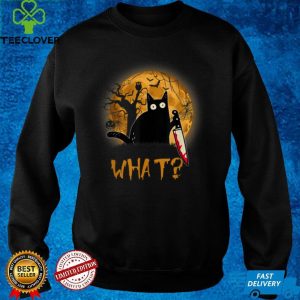 What Murderous Cat Holding Knife Scary Halloween Costume T Shirt