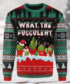 What The Fucculent Cactus Ugly Xmas Wool Knitted Sweater