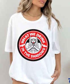 What We Drink In The Shadows Cool Spooky Vampire TV Series Meme Sticker shirt