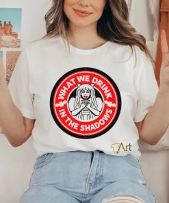 What We Drink In The Shadows Cool Spooky Vampire TV Series Meme Sticker shirt