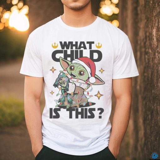 What child is this Yoda Santa hat Christmas lights hoodie, sweater, longsleeve, shirt v-neck, t-shirt