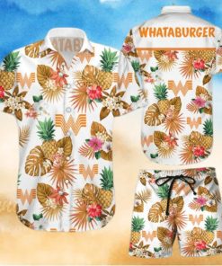 Whataburger Tropical Flower Aloha Hawaiian Shirt