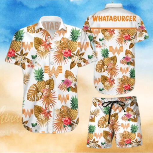 Whataburger Tropical Flower Aloha Hawaiian Shirt