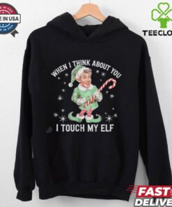 When I Think About You I Touch My Elf cartoon christmas shirt