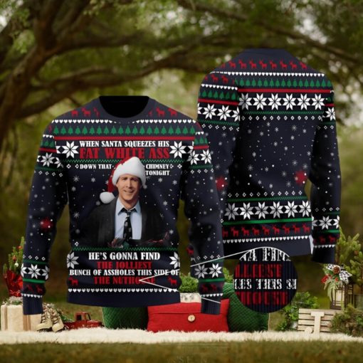 When Santa Squeezes His Fat White As Down 3D Comedy Ugly Christmas Sweater