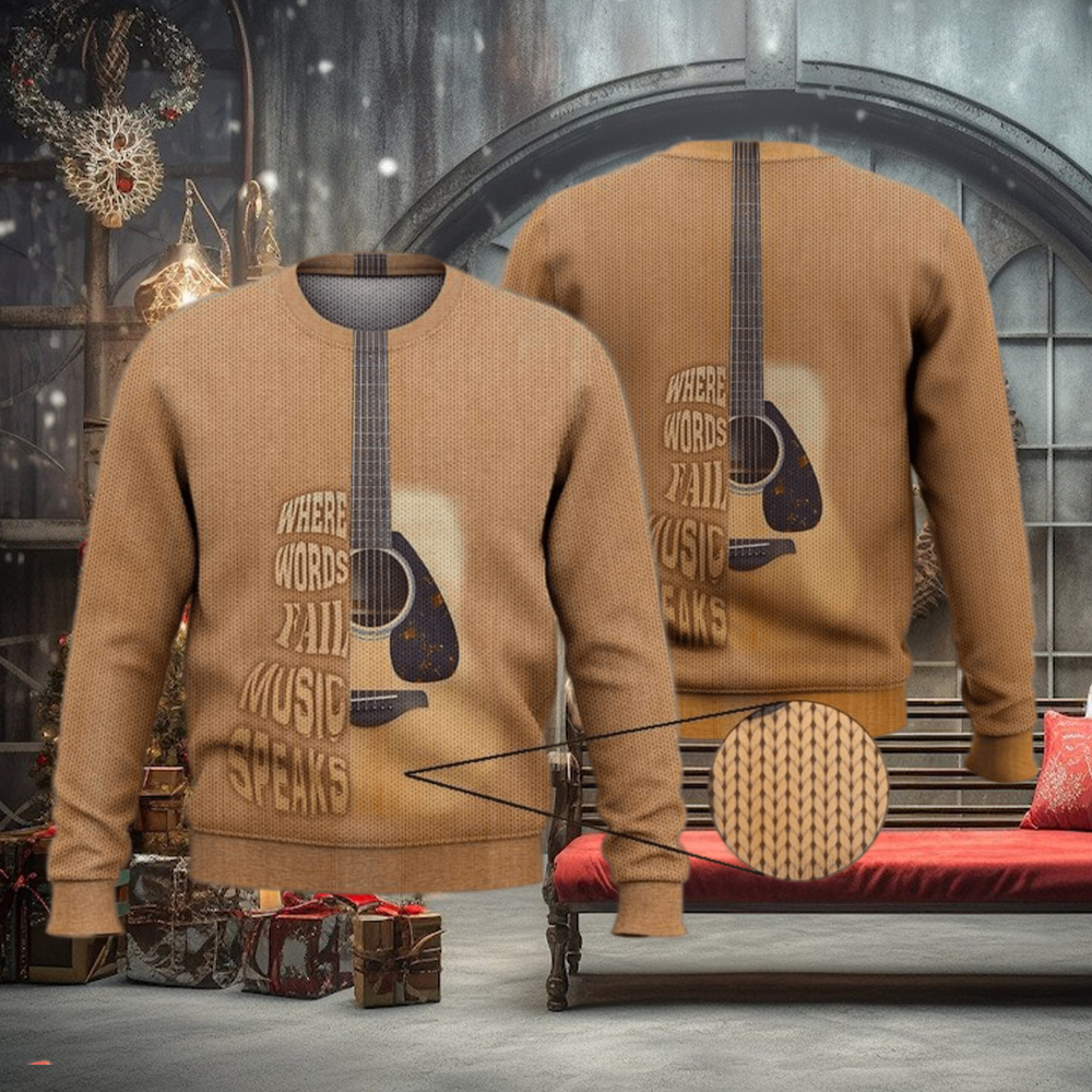 When Words Fail Music Speaks Guitar Trending Shirts 3D Ugly Sweater Christmas Gift Sweater When Words Fail Music Speaks Guitar Trending Shirts 3D Ugly Sweater Christmas Gift Sweater