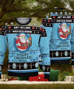 When Youre Drinking Angry Orchard With Santa Claus Ugly Sweater 3D