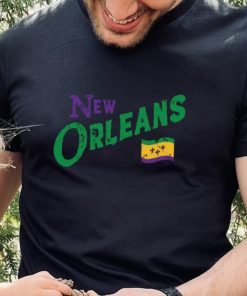 Where I'm From Adult New Orleans Black Script Flag T Shirt